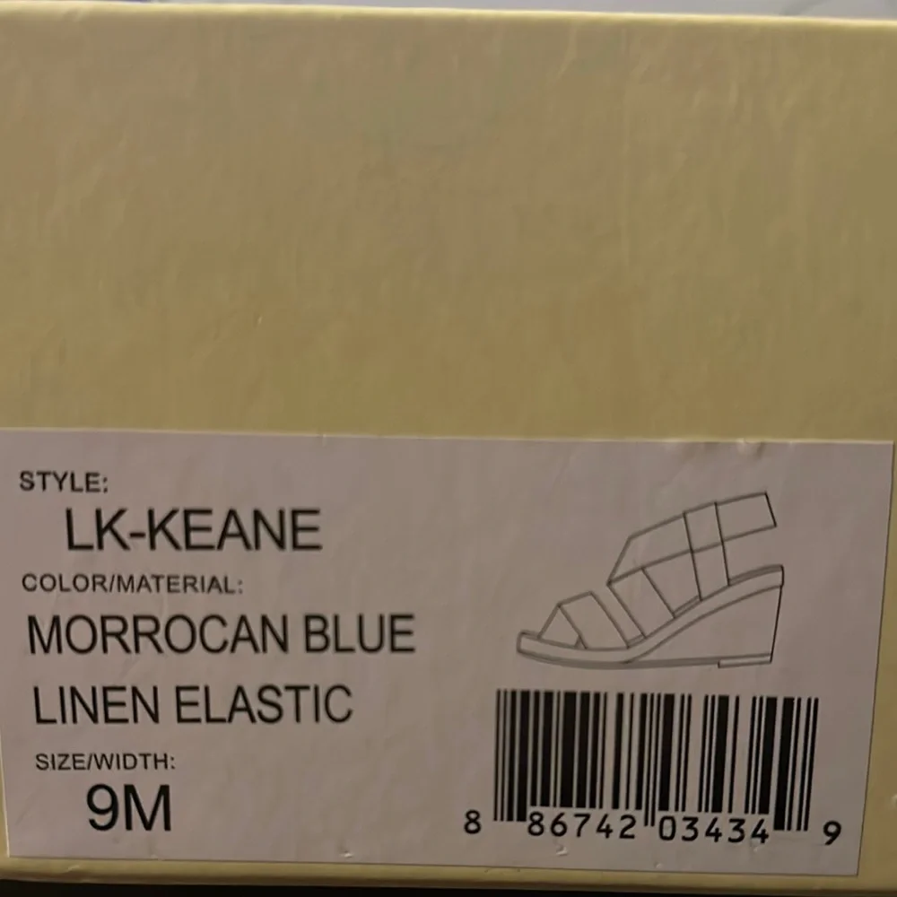 Lucky Brand Navy and Tan Wedge Sandals - Picture 5 of 5